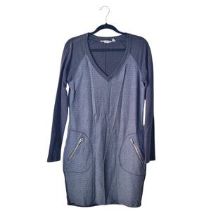 Athleta Enchanted Black Striped Sweater Dress